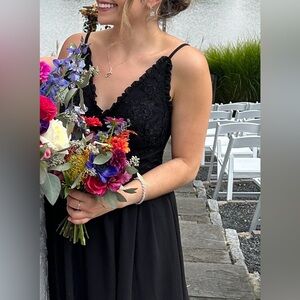 Black azazie Shanna bridesmaid dress